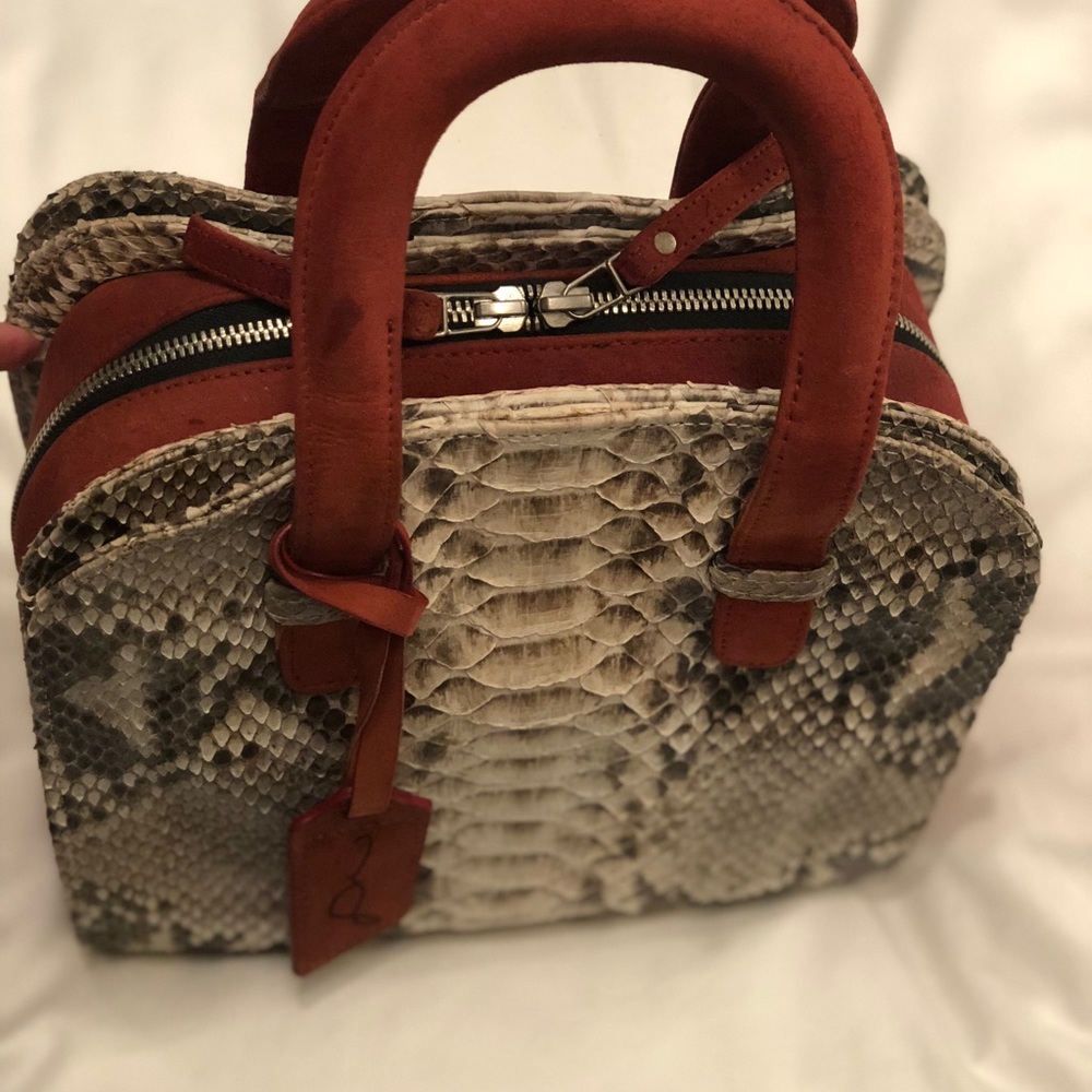 Purse ,Authentic Python and suede, handbag, - Picture 6 of 8